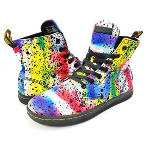 DR MARTENS Boots HACKNEY Tye Dye Paint Splatter
